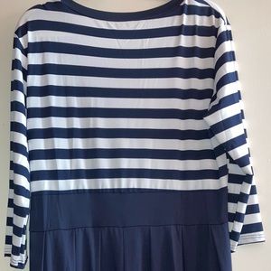 Blue & White Nautical Skater Dress